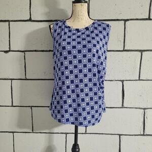 BUNDLE SALE!  LAUNDRY Geometric Blue Women's Top Sz XL